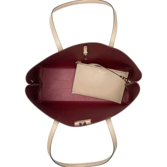 New Kate Spade All Day Large Tote Leather Timeless Taupe - Picture 4 of 5